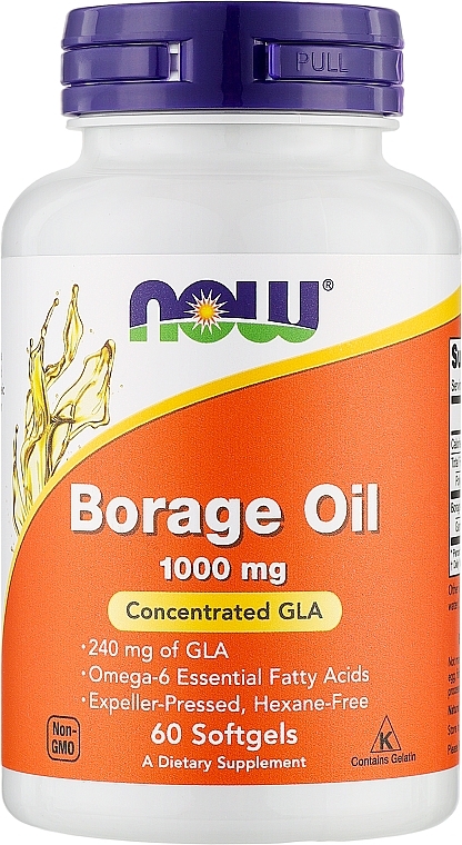 Olej z ogórecznika w kapsułkach 1000 mg - Now Foods Borage Oil — Zdjęcie N1