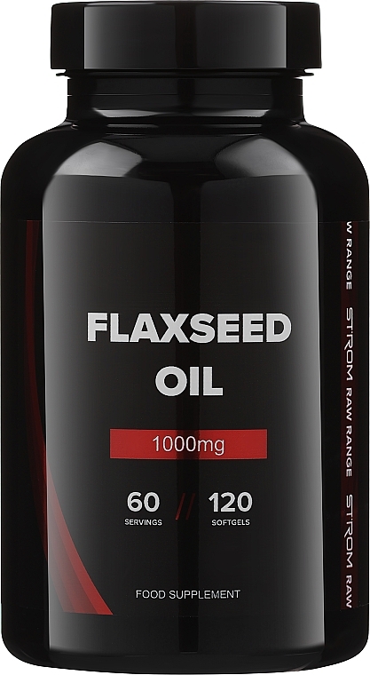 Suplement diety Olej lniany, kapsułki - Strom Sports Flaxseed Oil — Zdjęcie N1