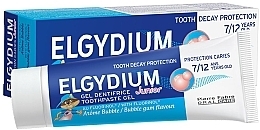 Kup PRZECENA! Pasta do zębów dla dzieci o smaku gumy balonowej - Elgydium Toothpaste Gel Junior Decay Protection 7/12 Years Old Bubble Aroma *