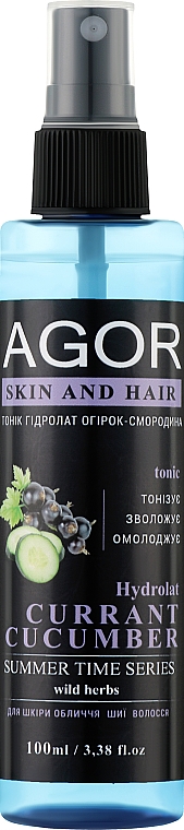 Hydrolat porzeczkowo-ogórkowy do twarzy i ciała - Agor Summer Time Skin And Hair Tonic