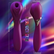 Wibrator dwustronny z 9 trybami wibracji, fioletowy - Amzing Toy Dr.Love Violet — Zdjęcie N3