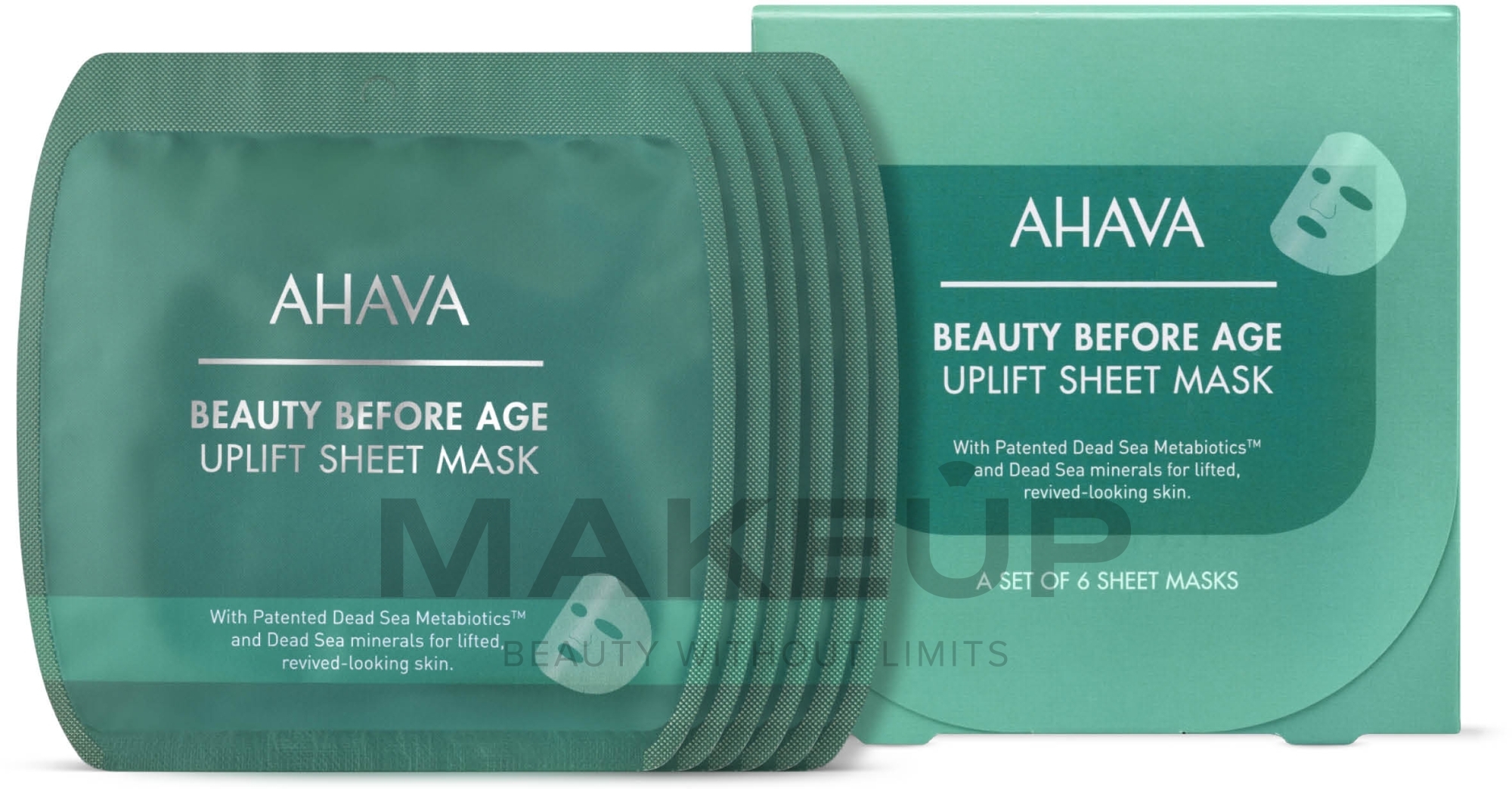 Liftingująco-regenerująca maska na tkaninie do twarzy - Ahava Uplifting & Firming Sheet Mask — Zdjęcie 6 x 17 g
