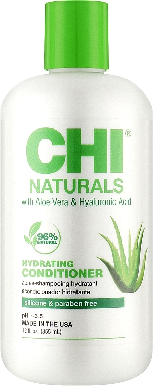 Delikatna odżywka bez siarczanów do wszystkich rodzajów włosów - CHI Naturals With Aloe Vera Hydrating Conditioner — Zdjęcie N1