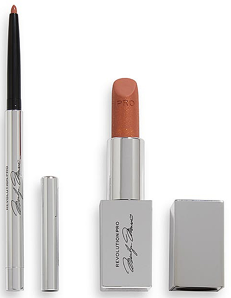 Zestaw - Revolution Pro Set For Lips X Marilyn Nude (lipstick/3.6g + lip/pen/0.18g) — Zdjęcie N1