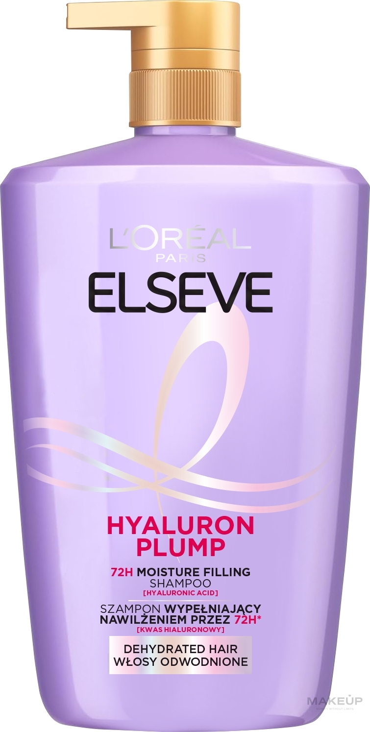 Nawilżająco-wypełniający szampon do włosów odwodnionych z kwasem hialuronowym - L'Oreal Paris Elseve Hyaluron Plump — Zdjęcie 1000 ml