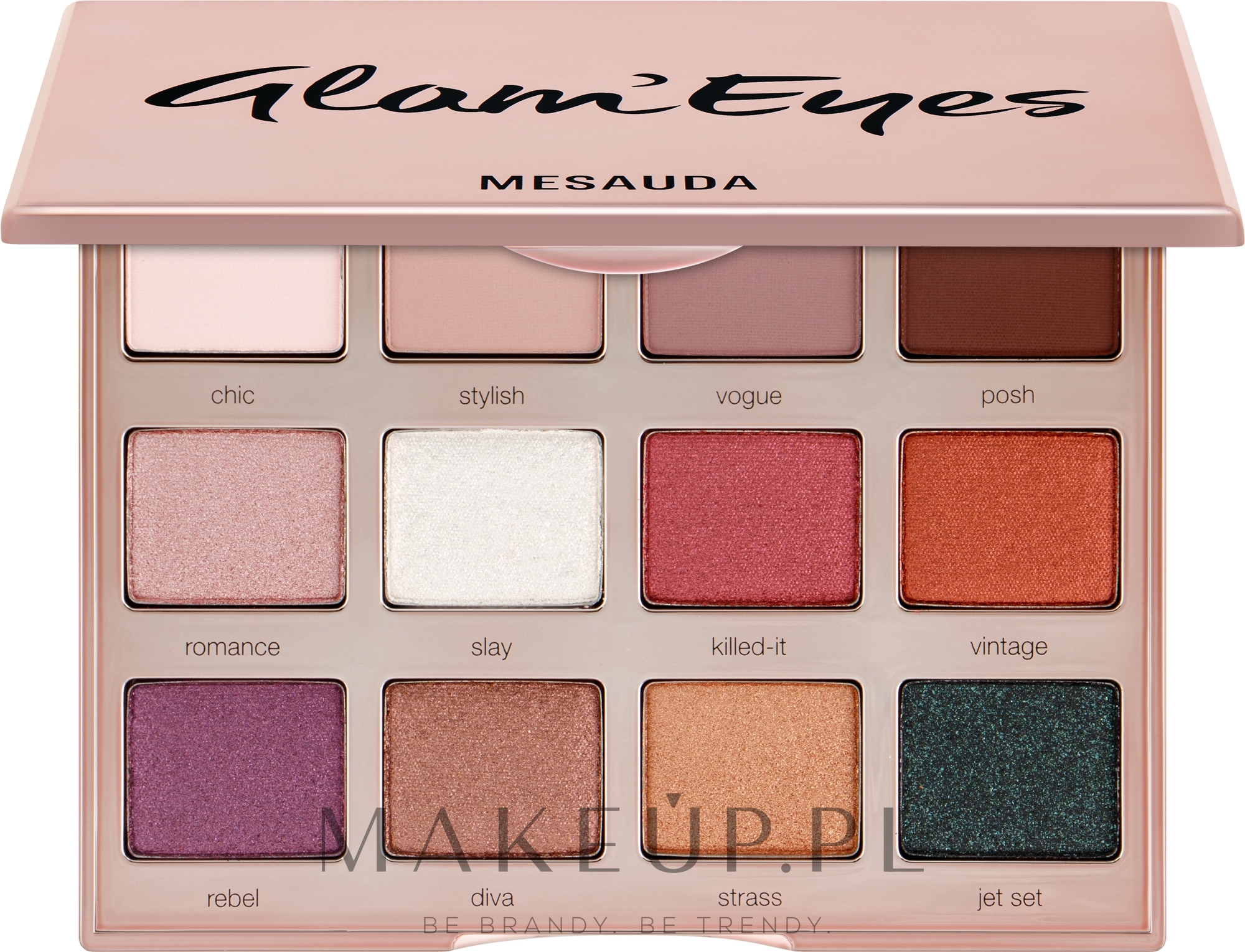 Paleta cieni do powiek - Mesauda Milano GlamʼEyes 12 Multi Finish Compact Eyeshadow Palette — Zdjęcie 12 x 1.2 g