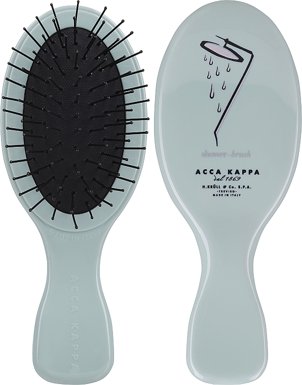 Szczotka do włosów, niebieska - Acca Kappa Brush For hair Oval Mini Shower — Zdjęcie N1