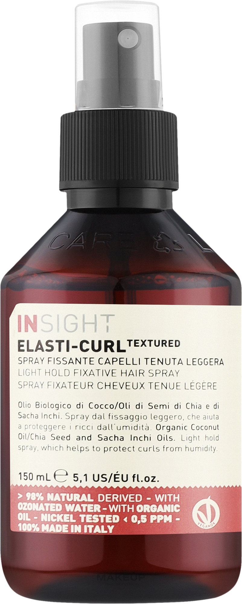 Lekko utrwalający spray do stylizacji włosów kręconych - Insight Elasti-Curl Textured Light Hold Fixative Hair Spray  — Zdjęcie 150 ml