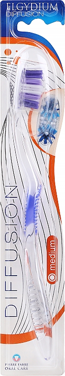 Szczoteczka do zębów, średnia twardość, fioletowa - Elgydium Diffusion Medium Toothbrush — Zdjęcie N1