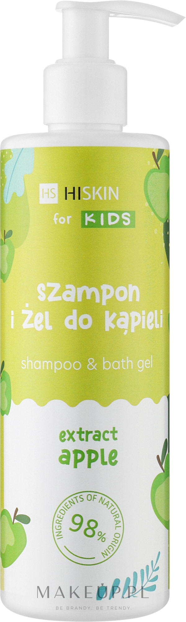 Szampon i żel do kąpieli z ekstraktem z jabłka i moringi - HiSkin Kids — Zdjęcie 280 ml