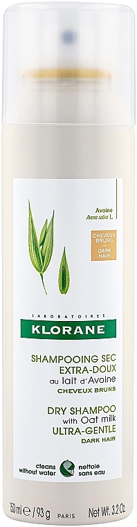 Suchy szampon z mlekiem z owsa do włosów ciemnych - Klorane Avoine Dry Shampoo With Oat Milk Dark Hair — Zdjęcie N1