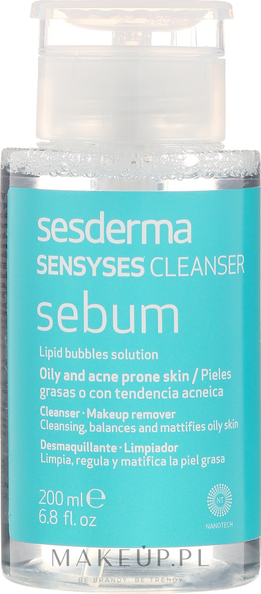 Płyn oczyszczający do skóry tłustej i trądzikowej - SesDerma Laboratories Sensyses Sebum Cleanser — Zdjęcie 200 ml