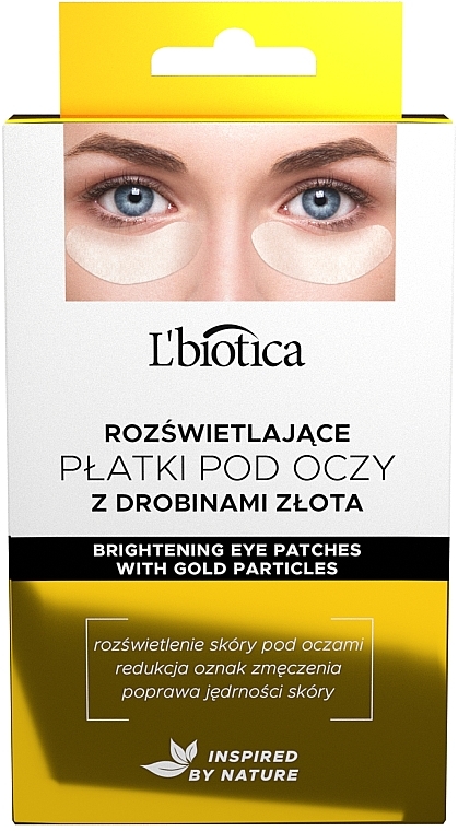 Rozświetlające płatki pod oczy z drobinkami złota - L'biotica