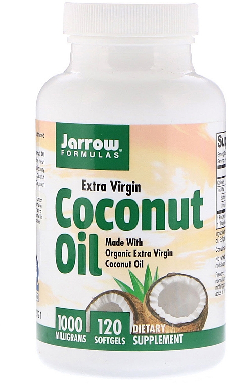 Olej kokosowy - Jarrow Formulas Coconut Oil Extra Virgin 1000mg — Zdjęcie N1