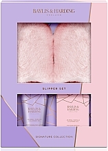 Kup Zestaw - Baylis & Harding Jojoba, Vanilla & Almond Oil Luxury Slipper Gift Set (f/lot/140ml + bath/salt/100g + slippers)
