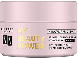 Rewitalizujący krem-koncentrat do twarzy na noc Niacynamid 5% - AA My Beauty Power Niacynamid 5% Revitalizing Night Cream-Concentrate — Zdjęcie N2
