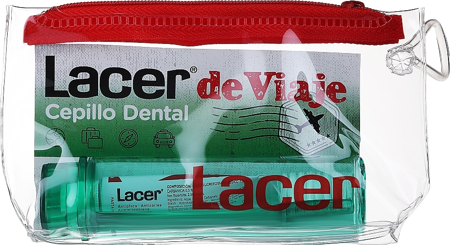 Zestaw - Lacer Travel Set (toothpaste/5ml + toothbrush /1pcs + bag/1pcs) — Zdjęcie N1