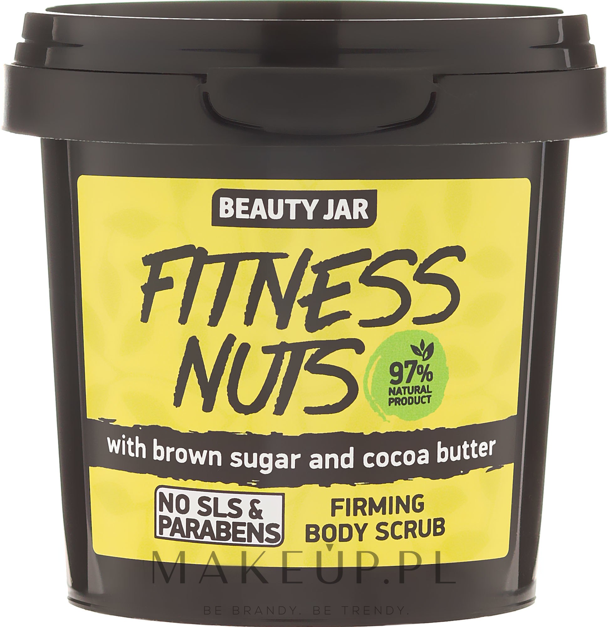 Ujędrniający peeling do ciała z brązowym cukrem i masłem kakaowym - Beauty Jar Fitness Nuts Firming Body Scrub — Zdjęcie 200 g
