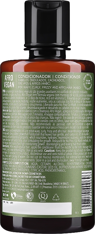 Odżywka do włosów falowanych, kręconych i afro - Inoar Afro Vegan Conditioner — Zdjęcie N2