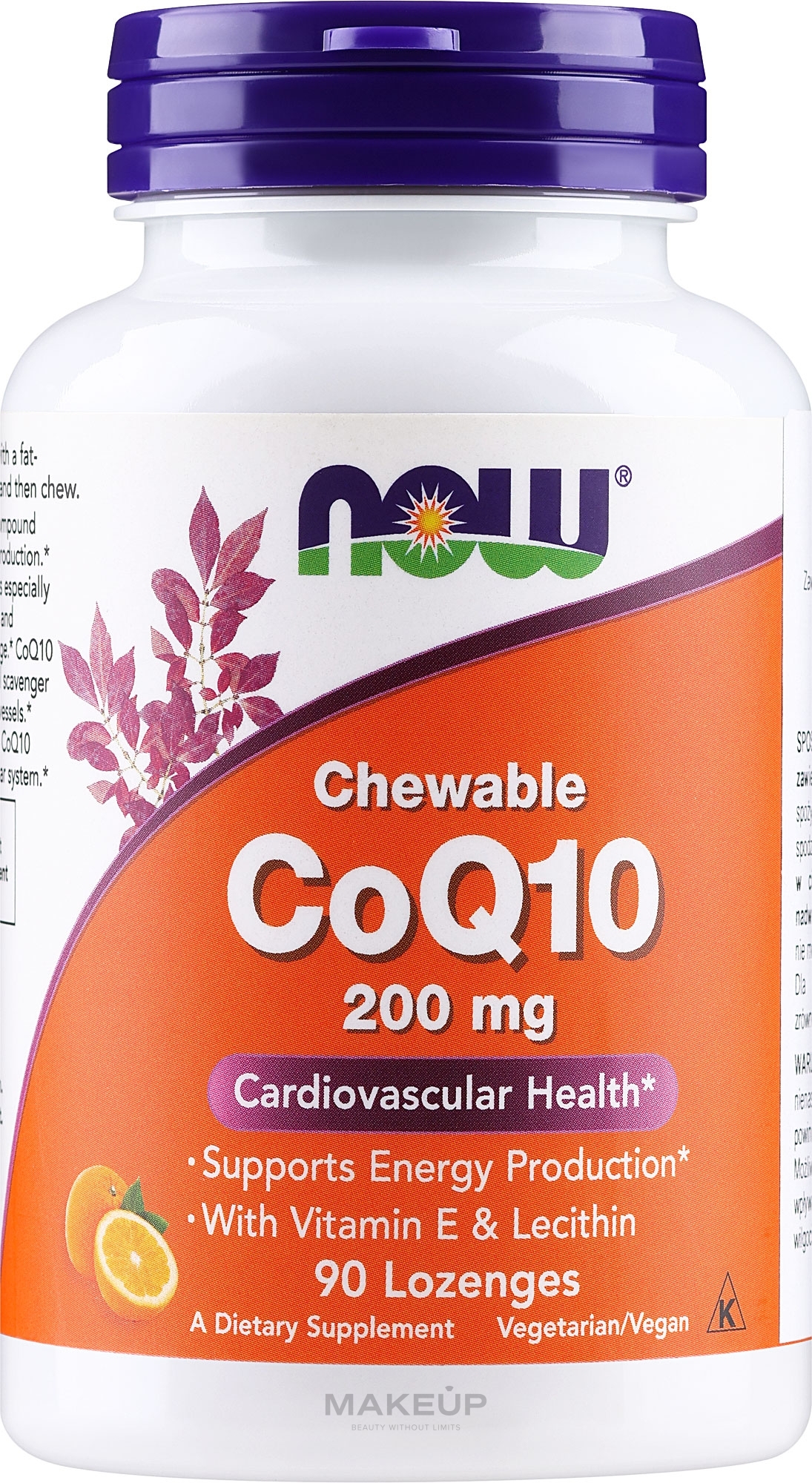 Koenzym Q10 w kapsułkach do żucia - Now Foods CoQ10 With Vitamin E & Lecithin — Zdjęcie 90 szt.