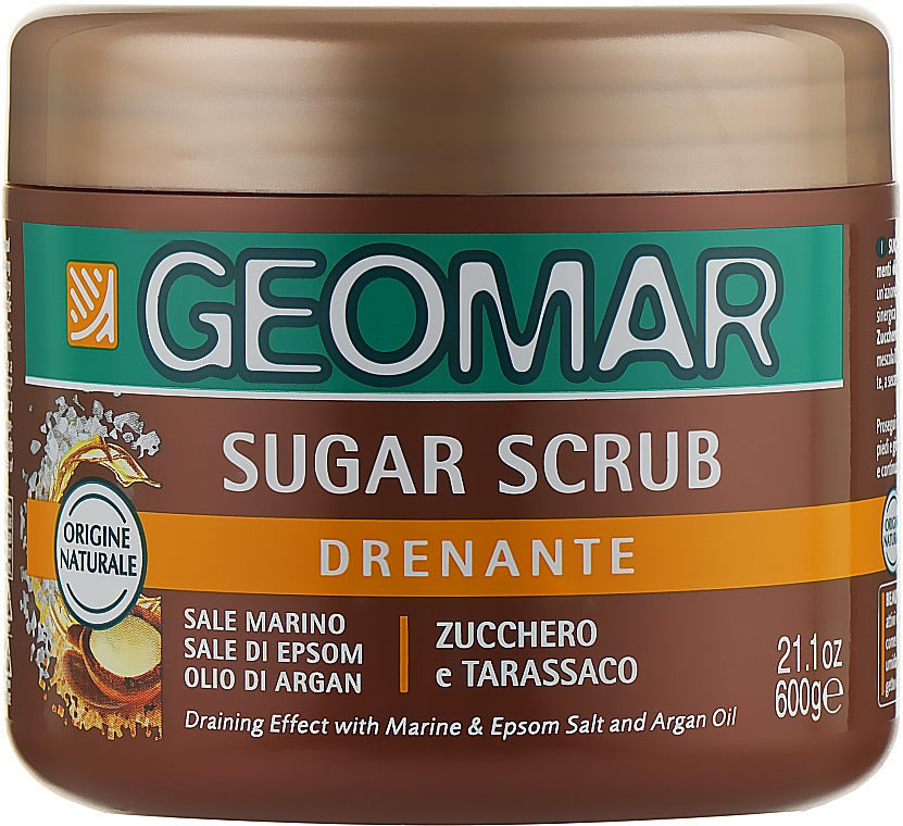 Wygładzający peeling drenujący do ciała z cukrem i olejem arganowym - Geomar Sugar Scrub — Zdjęcie N1