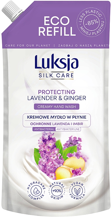 Kremowe mydło w płynie Lawenda i imbir - Luksja Silk Care Protective Lavender & Ginger Hand Wash (uzupełnienie) — Zdjęcie N1