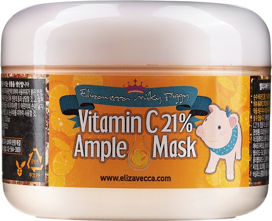 Rozgrzewająca maska do twarzy z witaminą C - Elizavecca Face Care Milky Piggy Vitamin C 21% Ample Mask