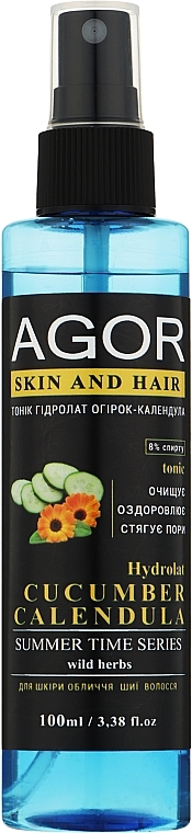 Tonik z hydrolatem ogórkowo-nagietkowym - Agor Summer Time Skin And Hair Tonic — Zdjęcie N1