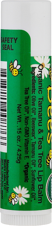 Organiczny balsam do ust Olej tamanu i drzewo herbaciane - Sierra Bees Tamanu & Tea Tree Organic Lip Balm — Zdjęcie N2
