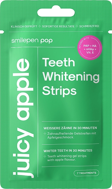 Wybielające paski do zębów Jabłko - SwissWhite Smilepen Pop Juicy Apple Teeth Whitening Strips — Zdjęcie N1