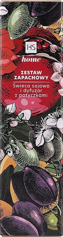 Zestaw Śliwka i cynamon - Hiskin Set (candle 1 pcs. + diffusor 1 pcs.) — Zdjęcie N2