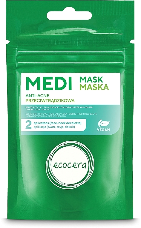 Maska kosmetyczna przeciwtrądzikowa - Ecocera Face Anti-Acne Mask — Zdjęcie N1
