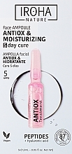 Kup PRZECENA! Antyoksydacyjne i nawilżające ampułki do twarzy z peptydami - Iroha Nature Active Shot Peptides Antiox Treatment *