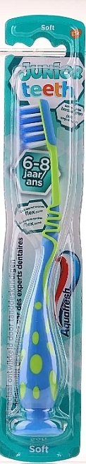 Szczoteczka do zębów dla dzieci, zielono-niebieska - Aquafresh Junior Teeth Toothbrush — Zdjęcie N1