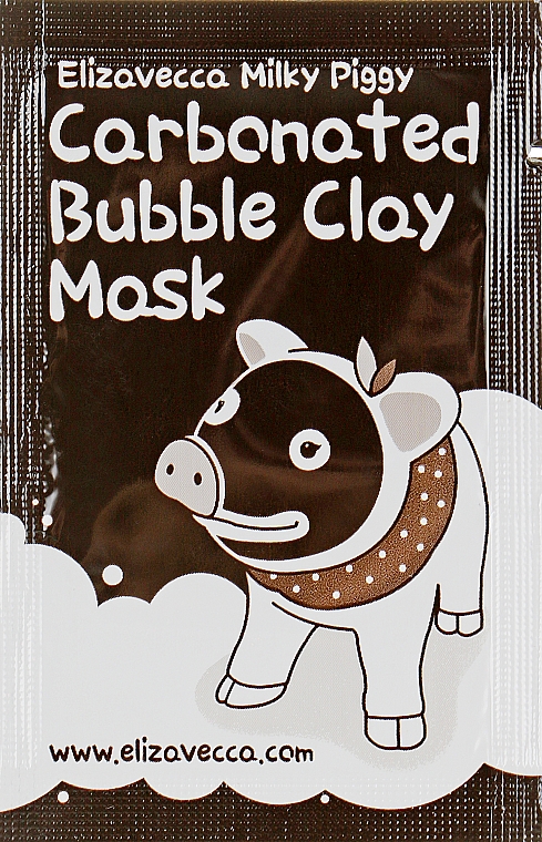 Maseczka węglowa do twarzy z glinką - Elizavecca Milky Piggy Carbonated Bubble Clay Mask (próbka) — Zdjęcie N1