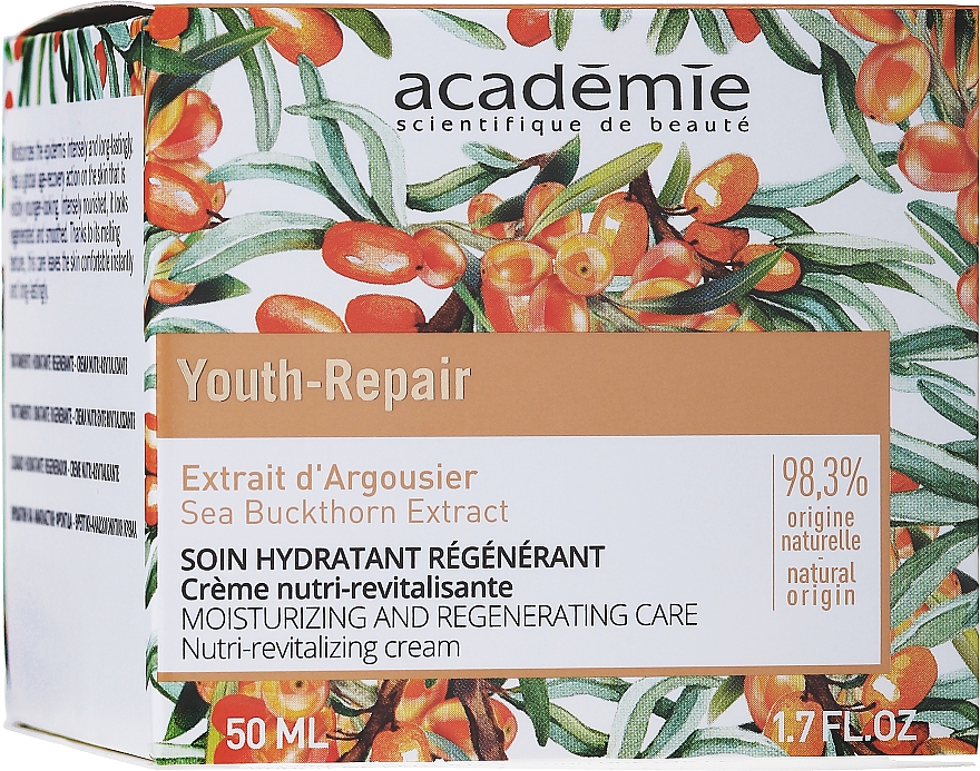 Regenerujący krem nawilżający do twarzy - Academie Youth Repair Nutri-Revitilizing Cream — Zdjęcie N2