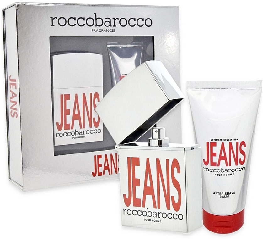 Roccobarocco Jeans Pour Homme - Zestaw (edt/75ml + ash/balm/100ml) — Zdjęcie N2