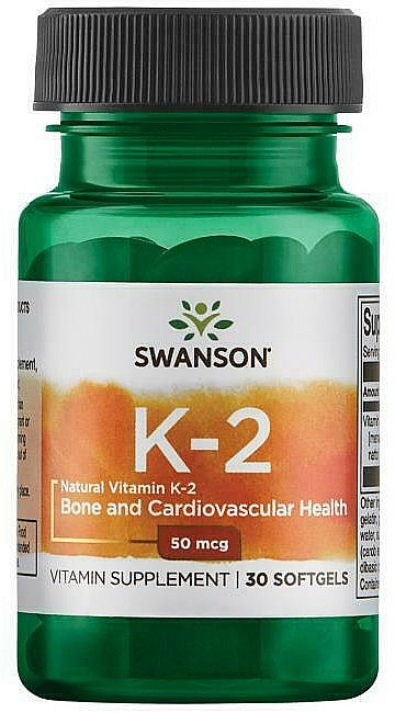 Witamina K-2 Suplement diety, 50mg - Swanson Vitamin K-2 — Zdjęcie N1