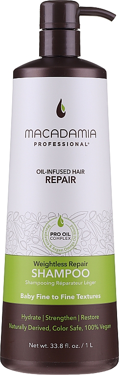 Rewitalizujący szampon do włosów - Macadamia Professional Weightless Repair Shampoo