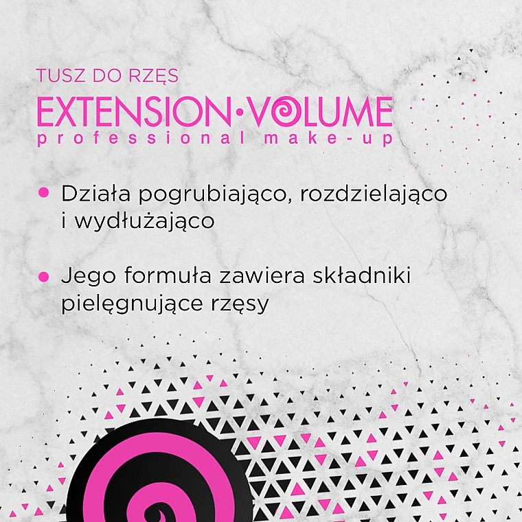 Pogrubiająco-rozdzielający tusz do rzęs - Eveline Cosmetics Extension Volume  — Zdjęcie N2