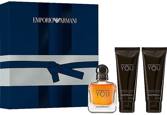 Giorgio Armani Emporio Armani Stronger With You - Zestaw (edt/50ml + sh/gel/2x75ml) — Zdjęcie N1