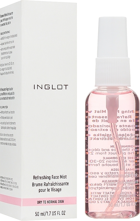 Odświeżający spray do skóry suchej i normalnej - Inglot Refreshing Face Mist Dry to Normal Skin — Zdjęcie N1