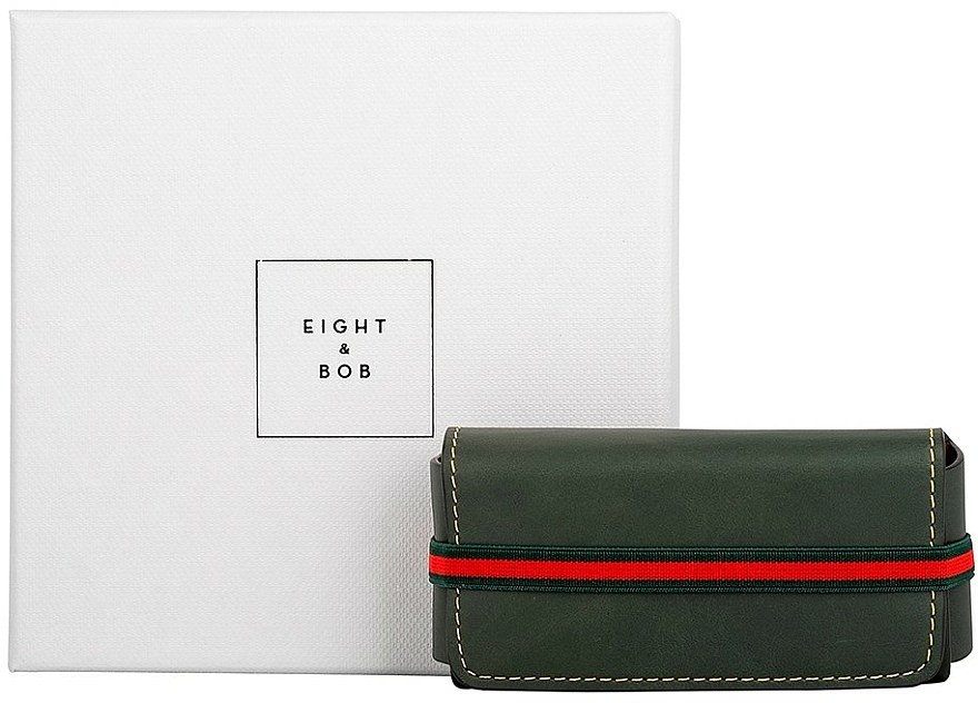 Skórzane etui na perfumy, ciemnozielone - Eight & Bob Forest Green Leather Case Set — Zdjęcie N1