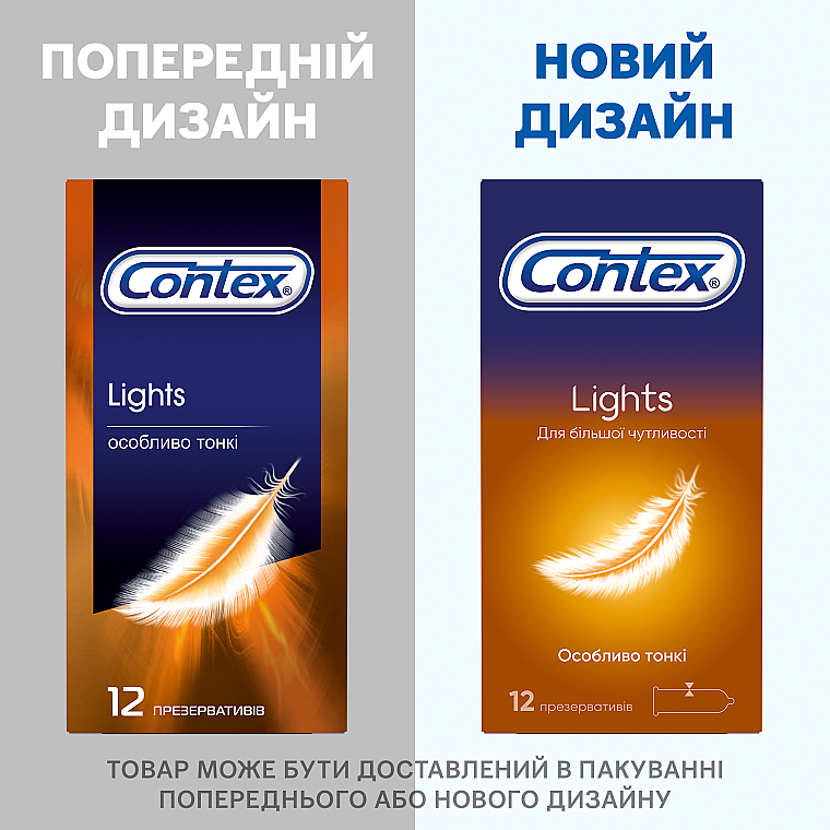 Bardzo cienkie prezerwatywy lateksowe z silikonowym lubrykantem, 12 szt. - Contex Lights — Zdjęcie N5