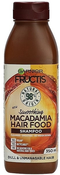 Szampon regenerujący do włosów zniszczonych - Garnier Fructis Hair Food Macadamia Smoothing Shampoo — Zdjęcie N2