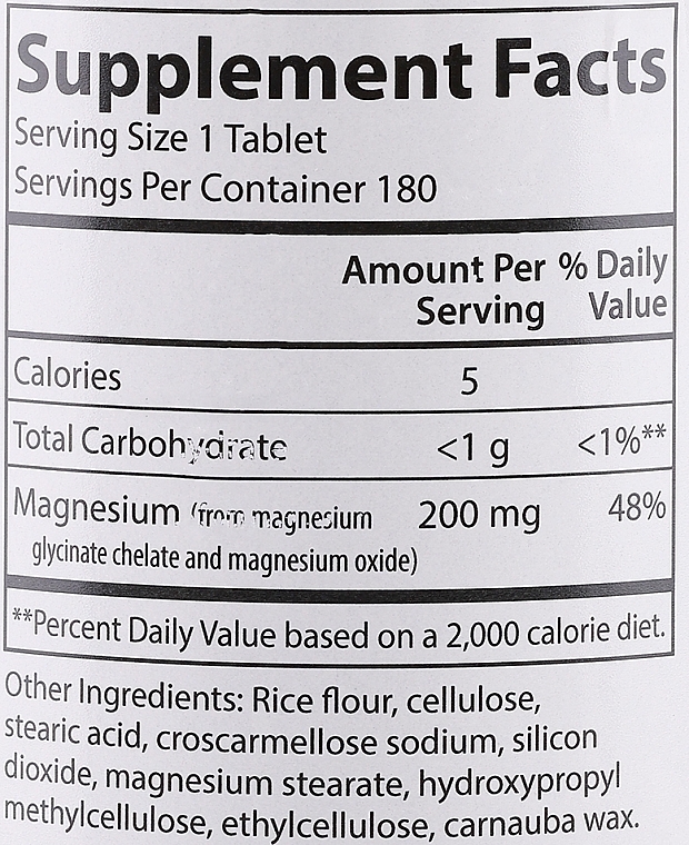 Suplement diety Magnez Chelatowany, 200 mg - Carlson Labs Chelated Magnesium — Zdjęcie N3