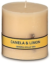 Świeca zapachowa, 8 x 8 cm - Cereria Molla Asturias Cinnamon & Lemon Scented Candle — Zdjęcie N1