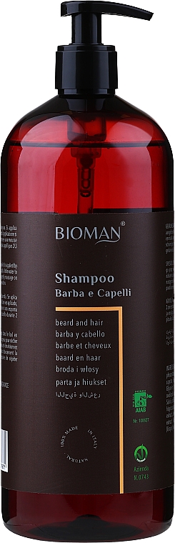 Szampon do pielęgnacji brody i włosów z ekstraktem z owsa - BioMAN Beard & Hair Shampoo — Zdjęcie N1