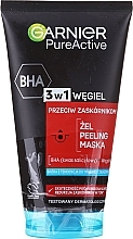 Kup PRZECENA! Garnier Czysta Skóra 3 w 1 - Żel Oczyszczający + Peeling + Maska przeciw zaskórnikom, z aktywnym węglem *