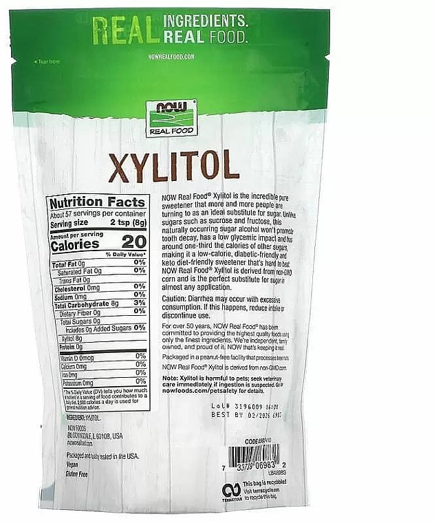 Ksylitol - Now Foods Real Food Xylitol — Zdjęcie N2